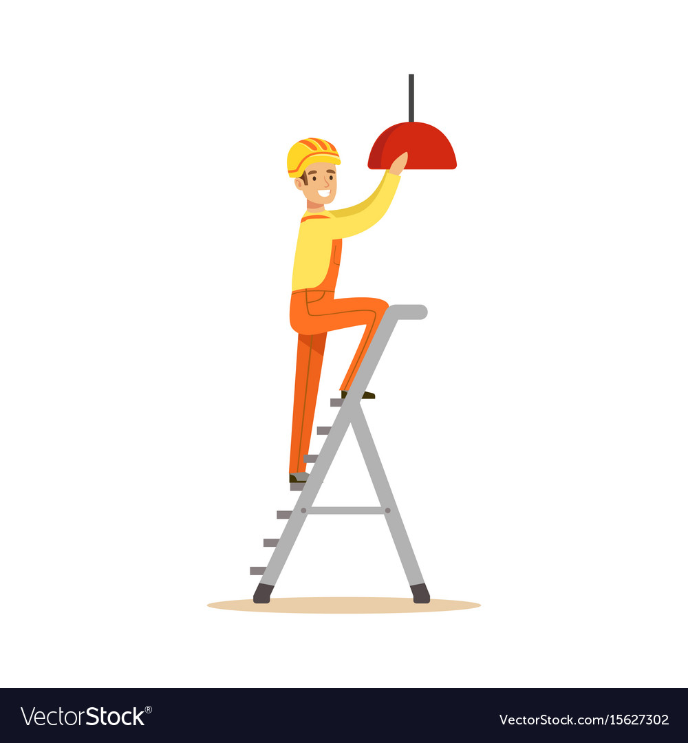 Electrician Installing Light