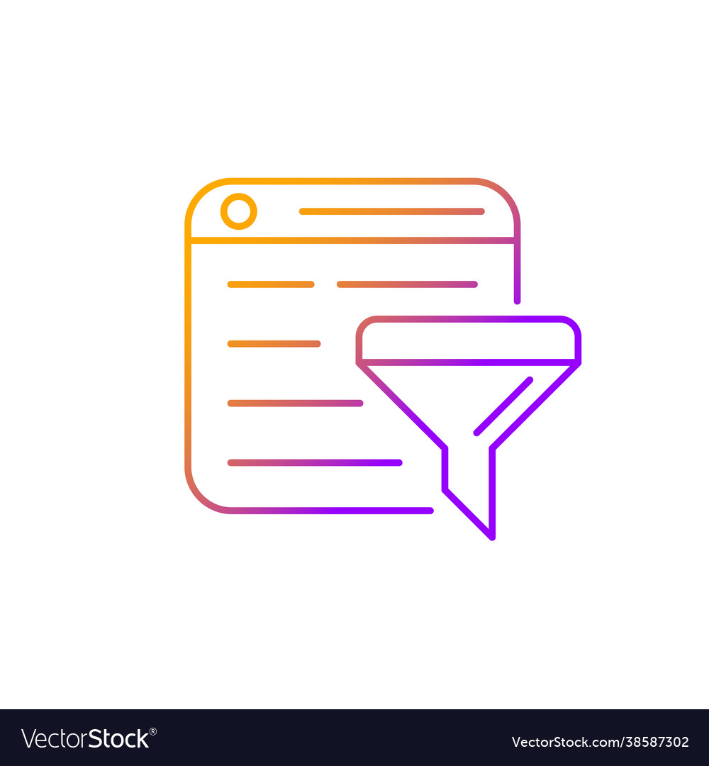 Filter bubble gradient linear icon vector image Filter bubble gradient linear icon