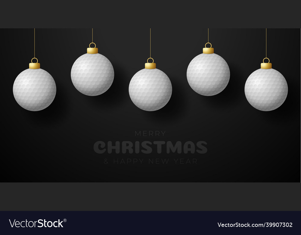Golf christmas greeting card merry christmas vector image Golf christmas greeting card merry christmas