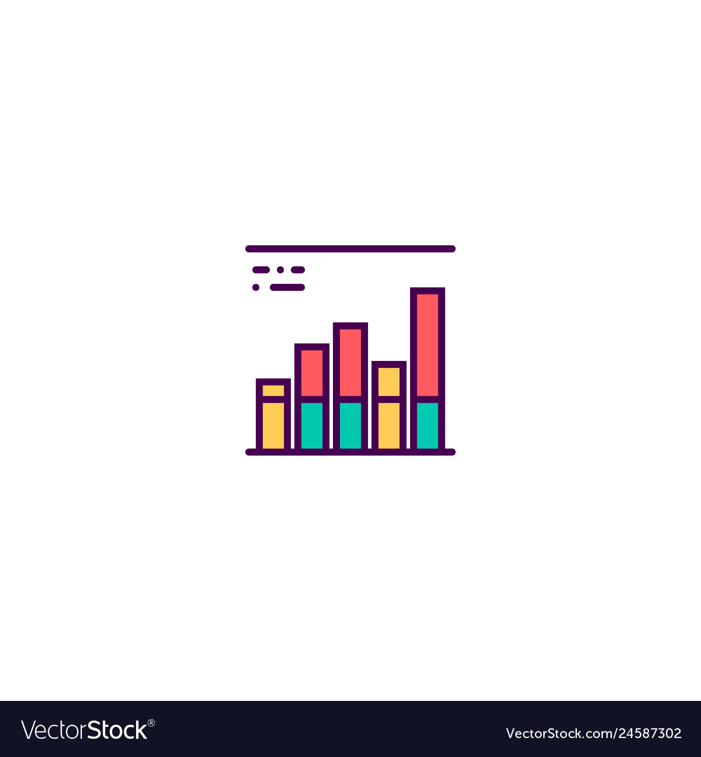 Graph icon line design business Royalty Free Vector Image