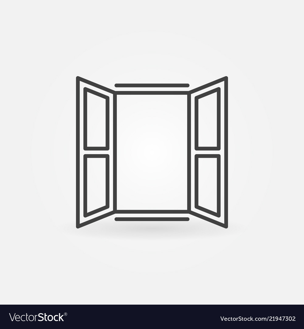 Open Window Icon - Linear Style