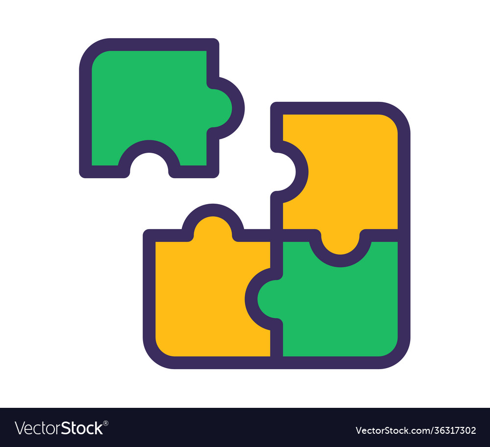 Puzzle solution solve single isolated icon vector image Puzzle solution solve single isolated icon