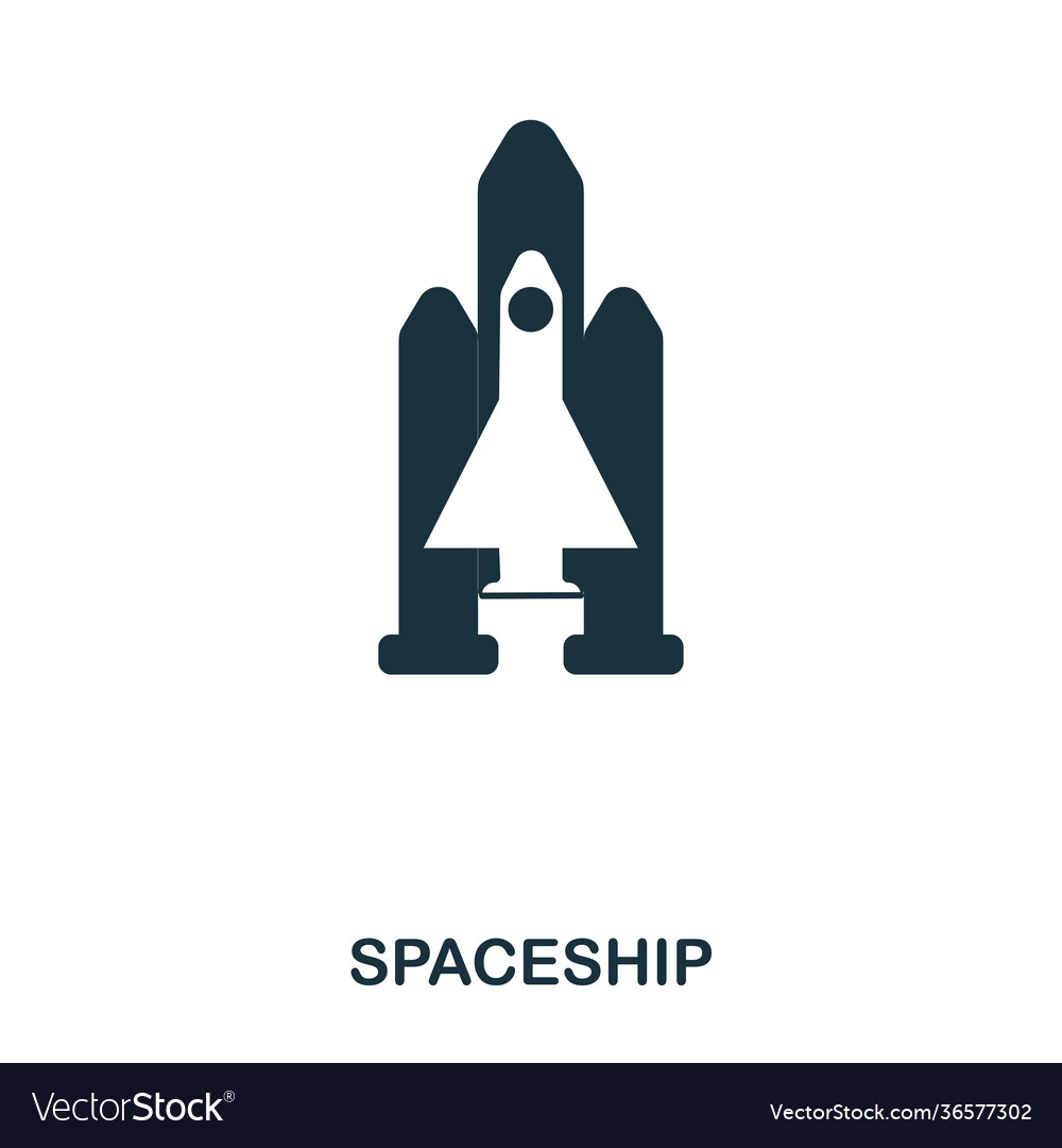 Spaceship icon flat style design ui