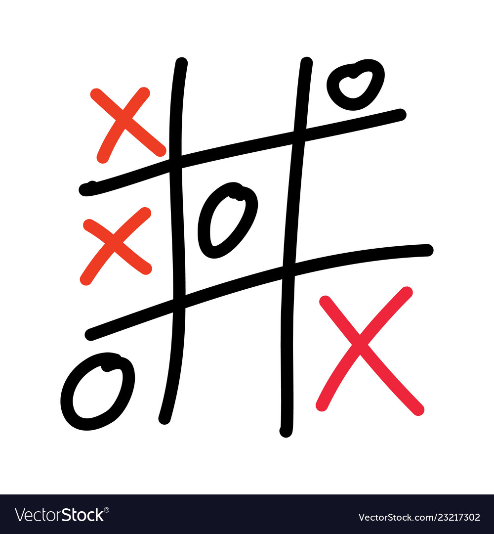 Tic tac toe game icon cartoon style Royalty Free Vector