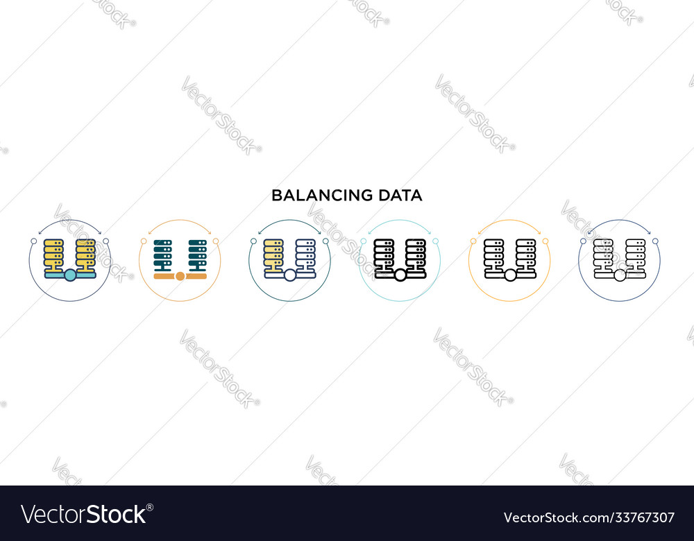 Balancing data icon in filled thin line outline vector image Balancing data icon in filled thin line outline