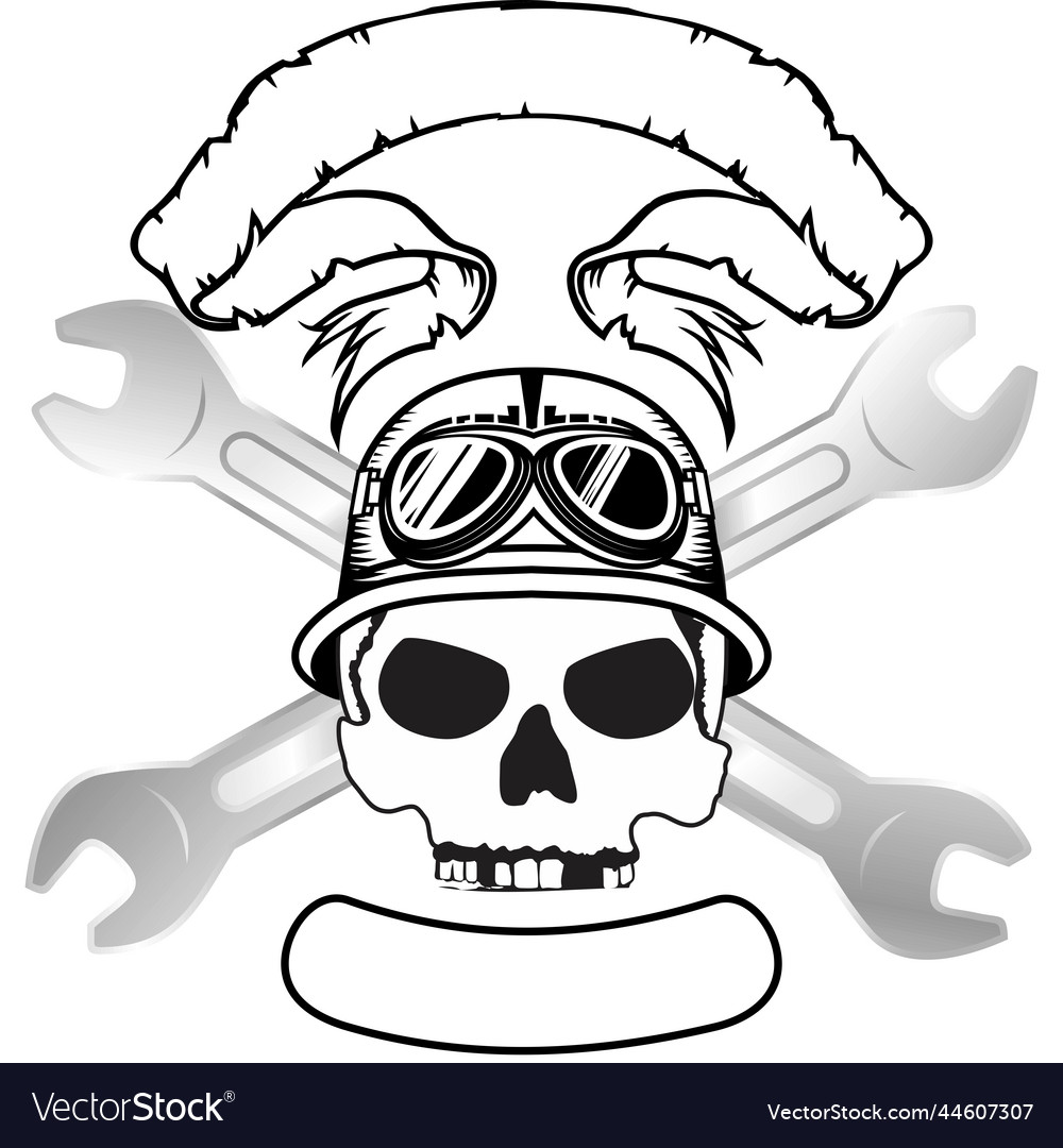 Biker helmet skull crest tattoo helmet in format Vector Image