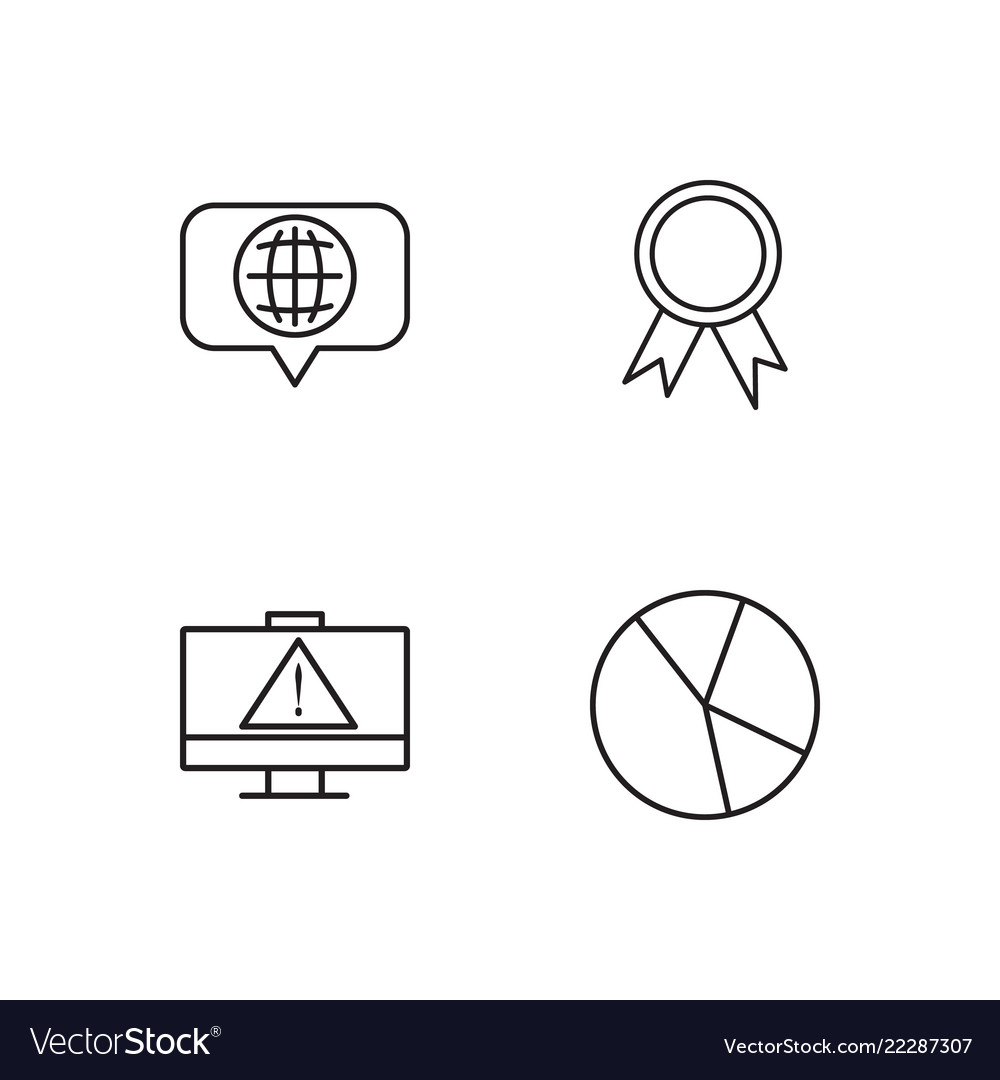 Business simple outlined icons set