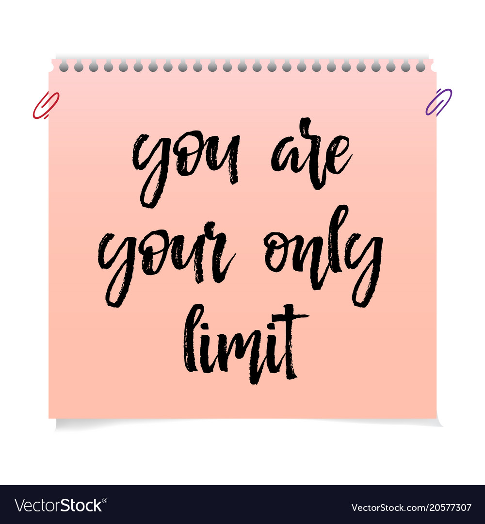 Card with text you are your only limit