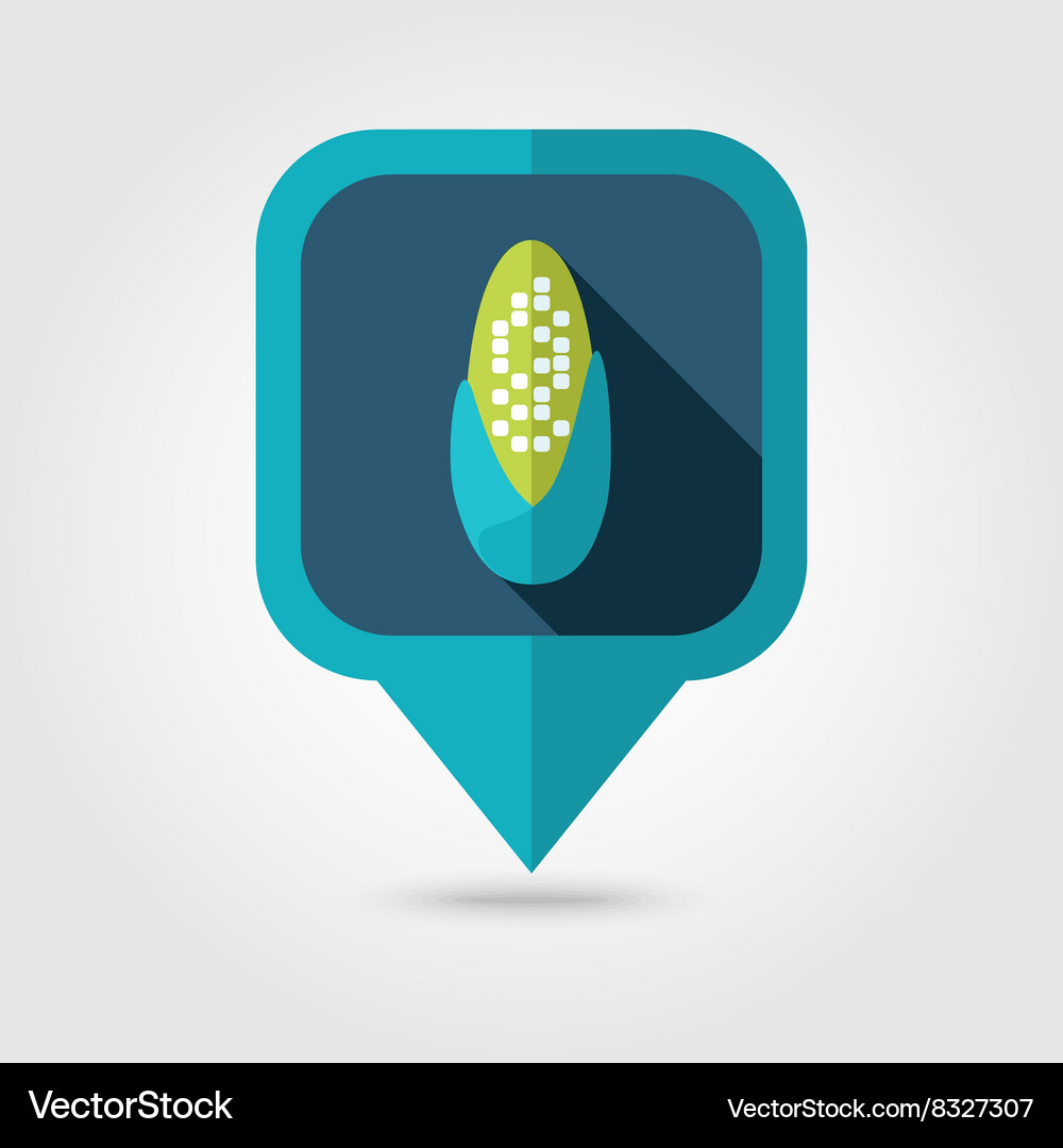 Corncob flat pin map icon pointer Royalty Free Vector Image