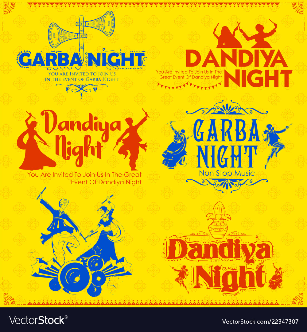 Couple playing dandiya in disco garba night poster