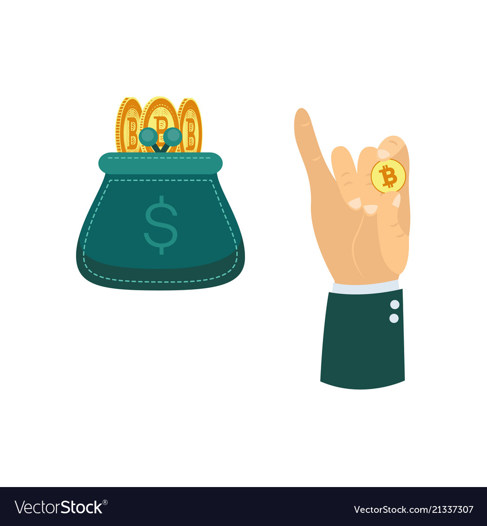 Flat bitcoin mining symbols set Vector Image Flat bitcoin mining symbols set