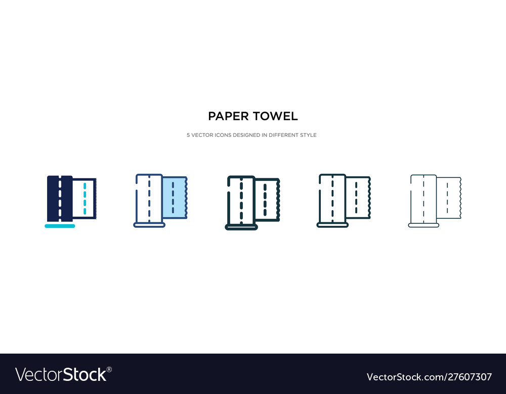 Paper towel icon in different style two colored