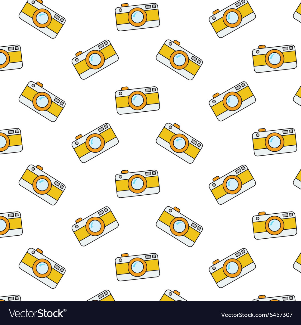 Retro camera pattern on white background