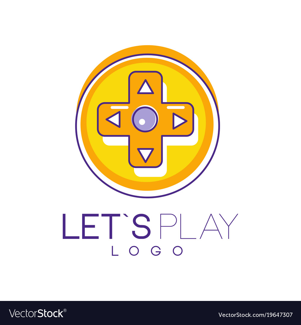 Round joystick in linear style with orange fill