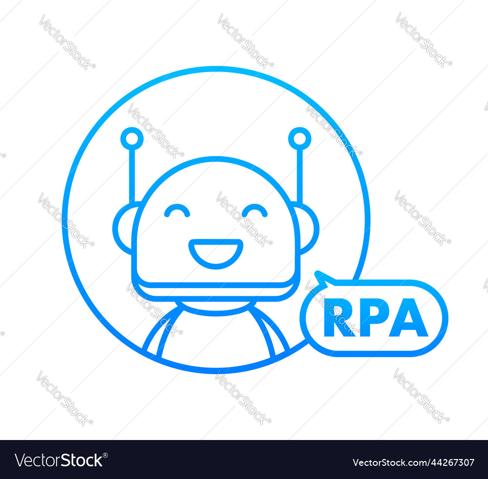 Rpa robotic process automation artificial vector image Rpa robotic process automation artificial
