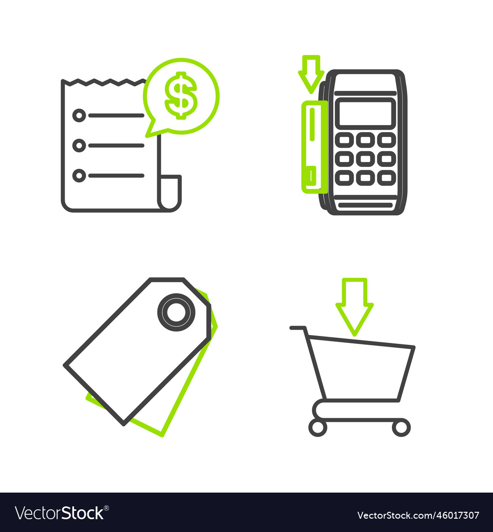 Set line add to shopping cart blank label vector image Set line add to shopping cart blank label