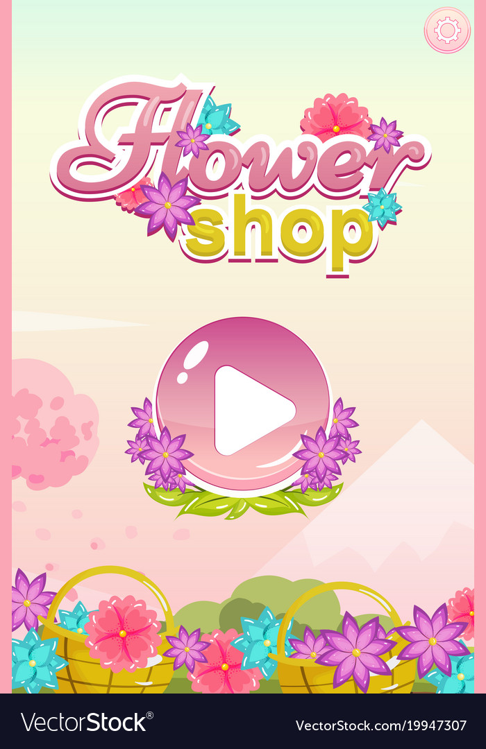 Start game user interface for flower shop