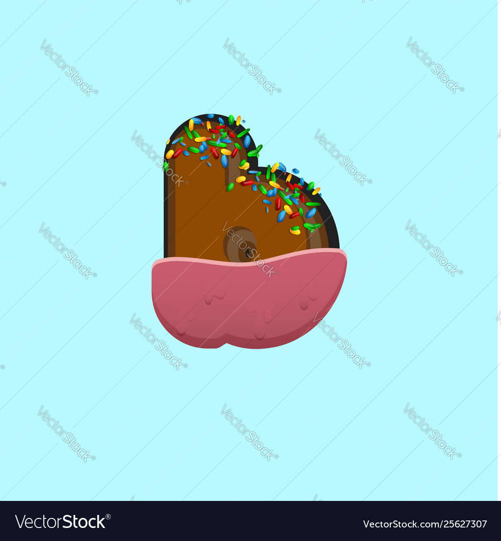 Sweet character from a fontset vector image Sweet character from a fontset