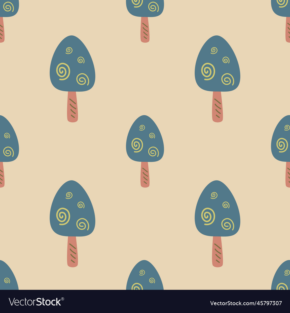 Tree seamless pattern repeat nature background vector image Tree seamless pattern repeat nature background