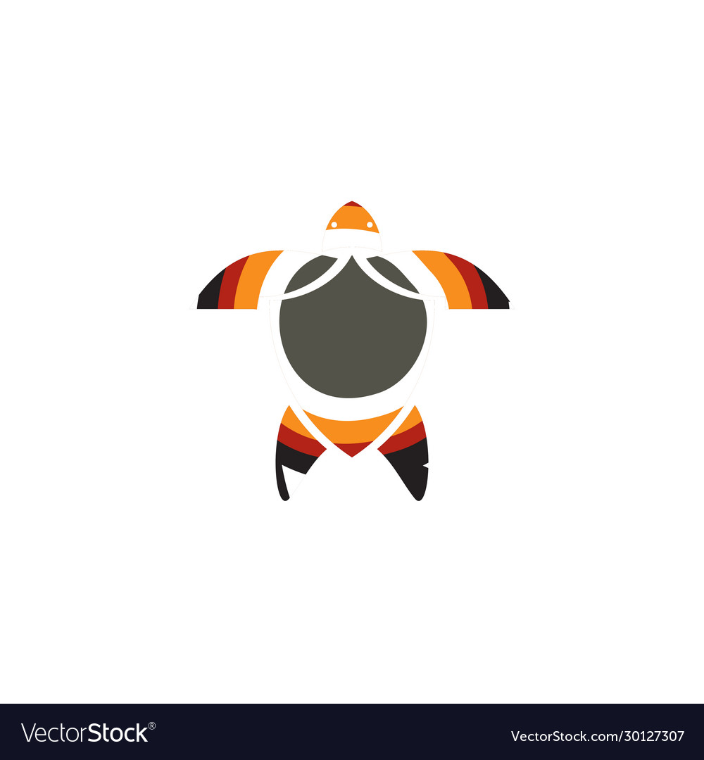 Turtle icon logo design with aboriginal style vector image Turtle icon logo design with aboriginal style