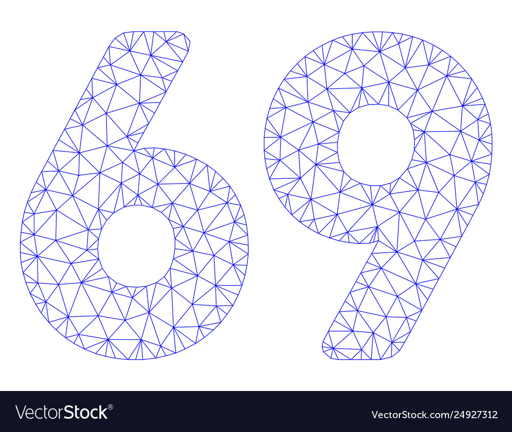 69 digits text polygonal frame mesh vector image 69 digits text polygonal frame mesh
