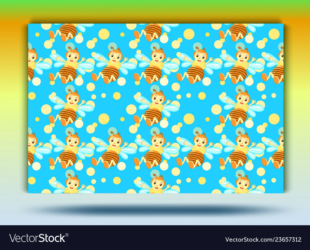 Background bee patternset Vector Image Background bee patternset