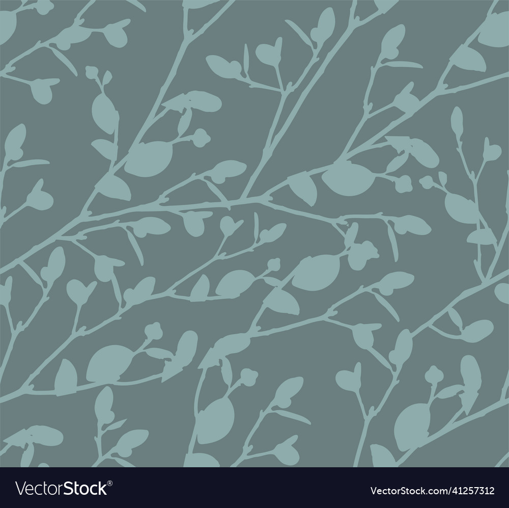 Branch with leaves seamless pattern