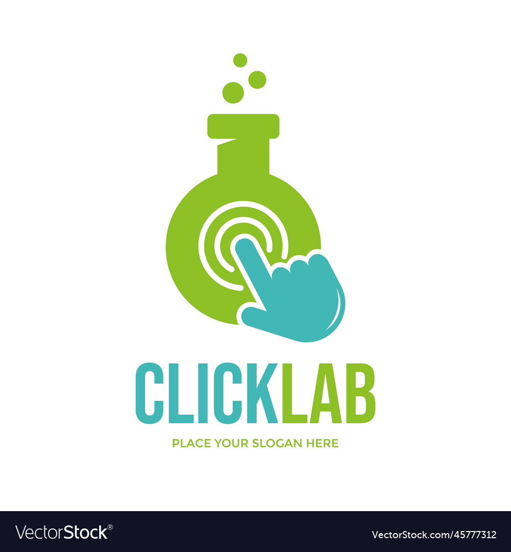 Click laboratory logo template this design use vector image Click laboratory logo template this design use