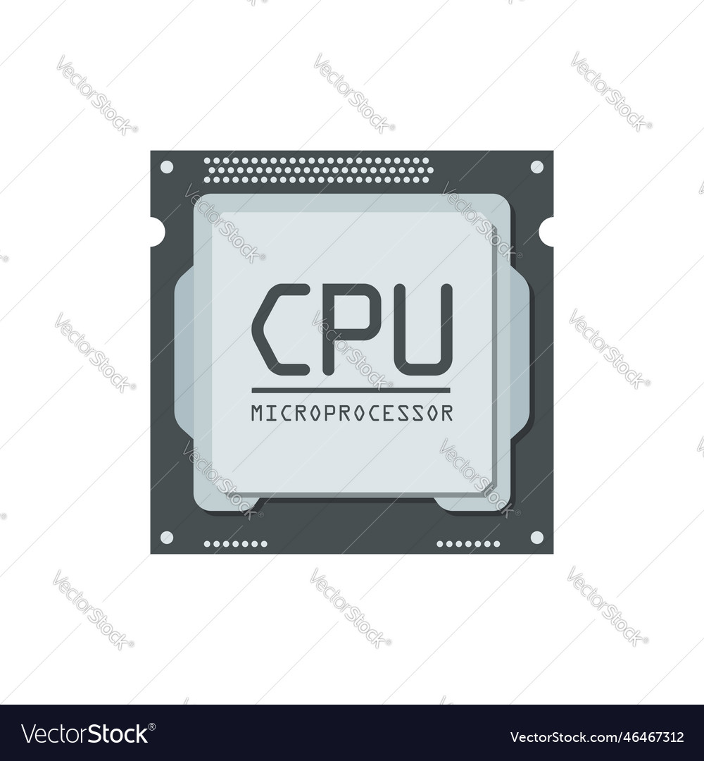 Cpu for computer and smartphone icon in flat vector image Cpu for computer and smartphone icon in flat