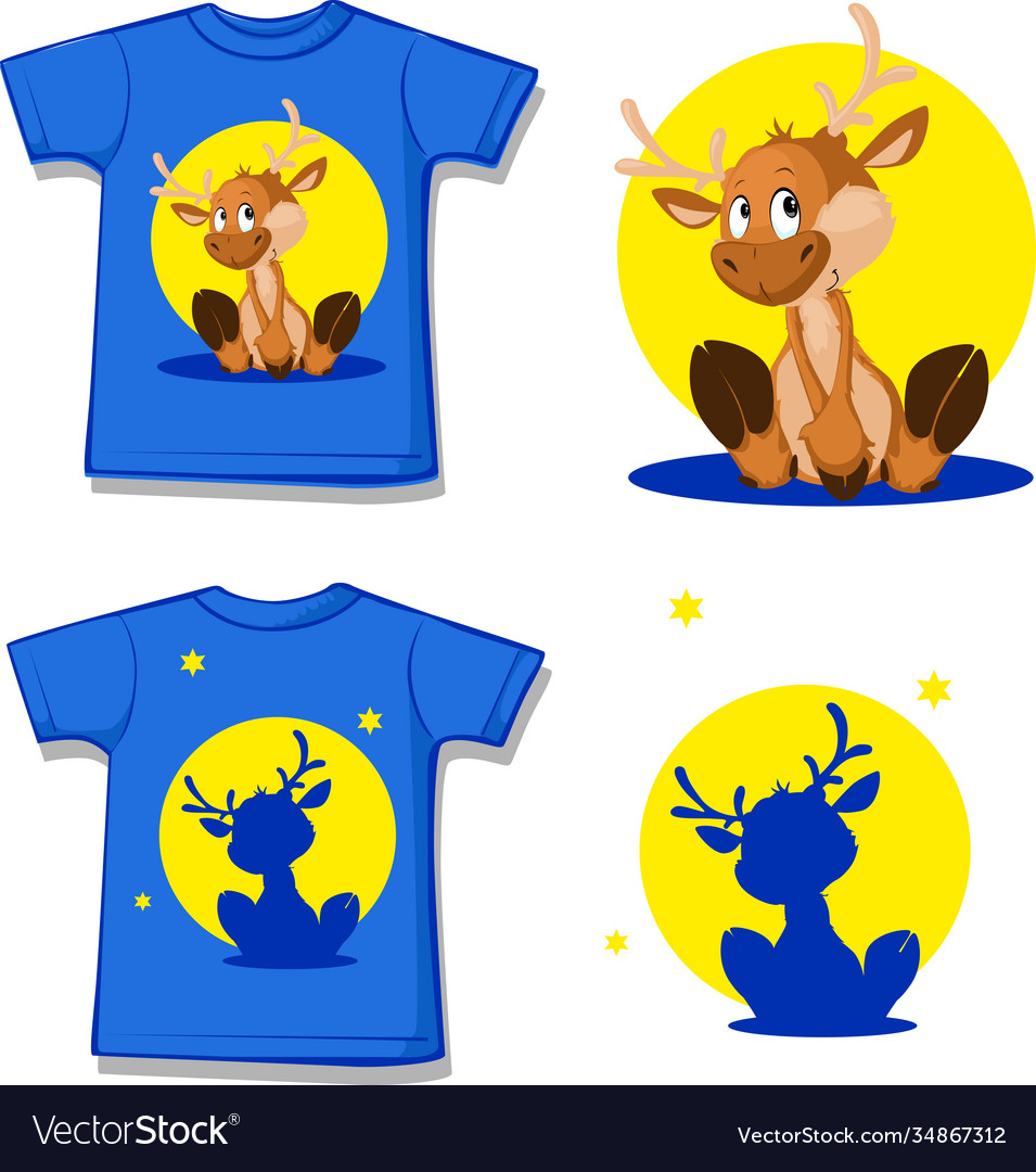 Cute reindeer character - design shirt i