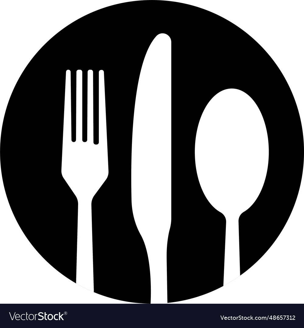 Cutlery fork knife and spoon icon set Royalty Free Vector