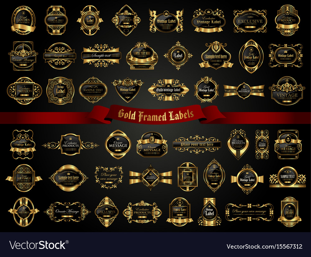 Dark Gold Labels & Scrolls