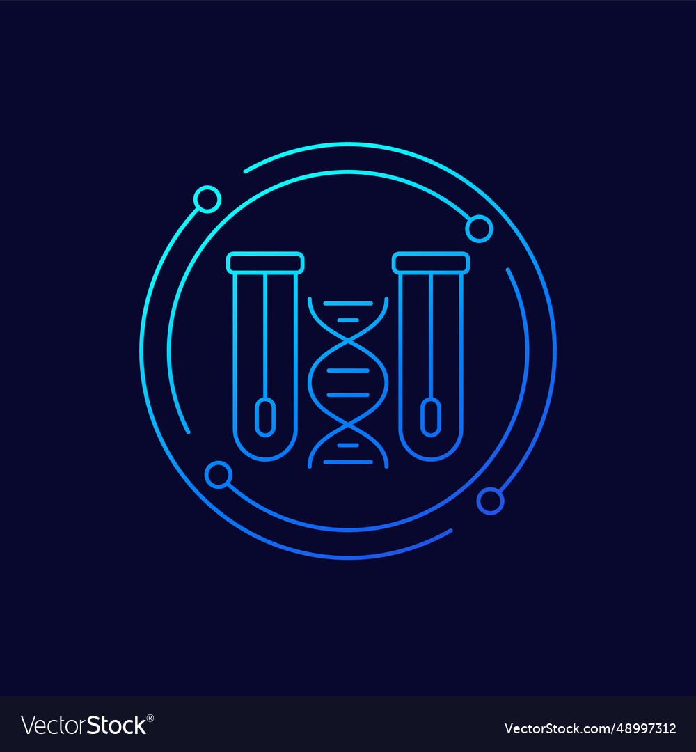 Dna swab tests icon linear design