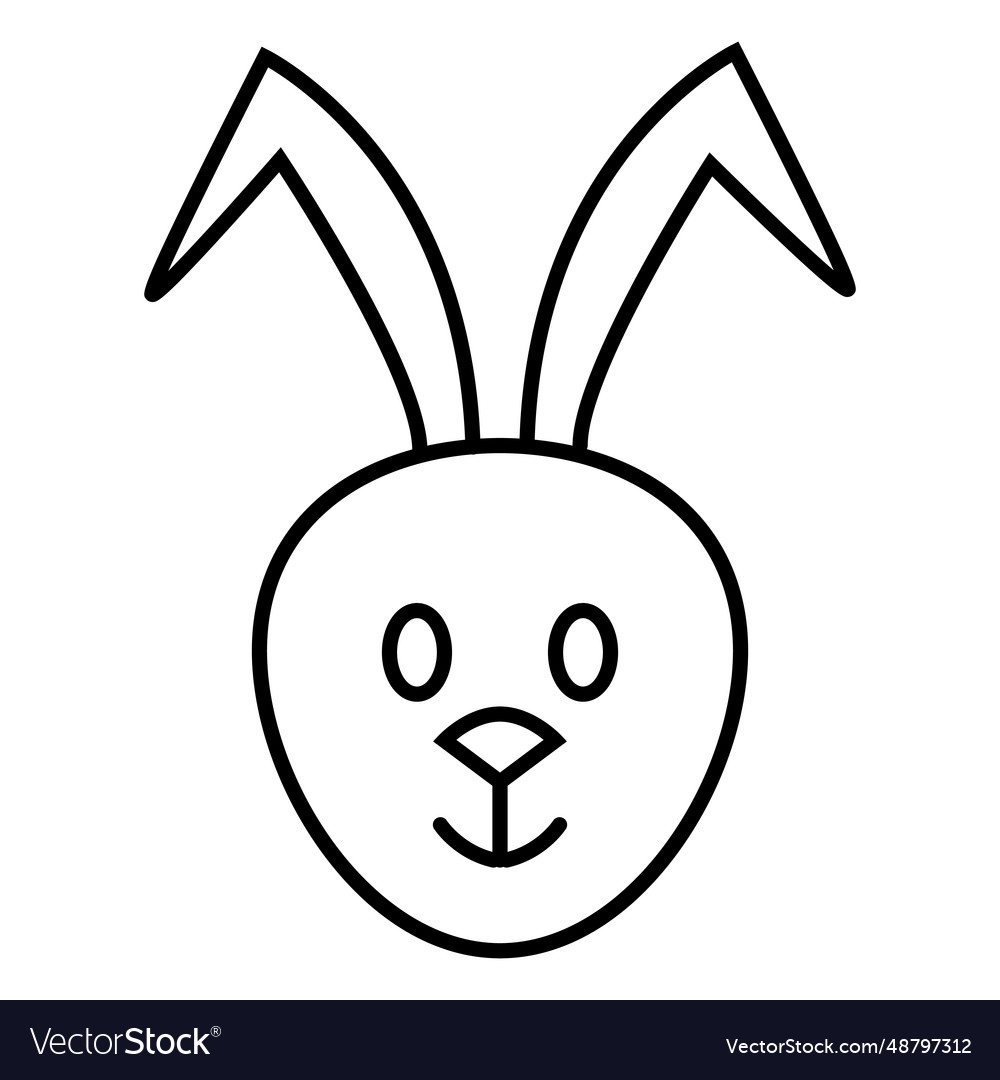 Easter bunny face icon Royalty Free Vector Image