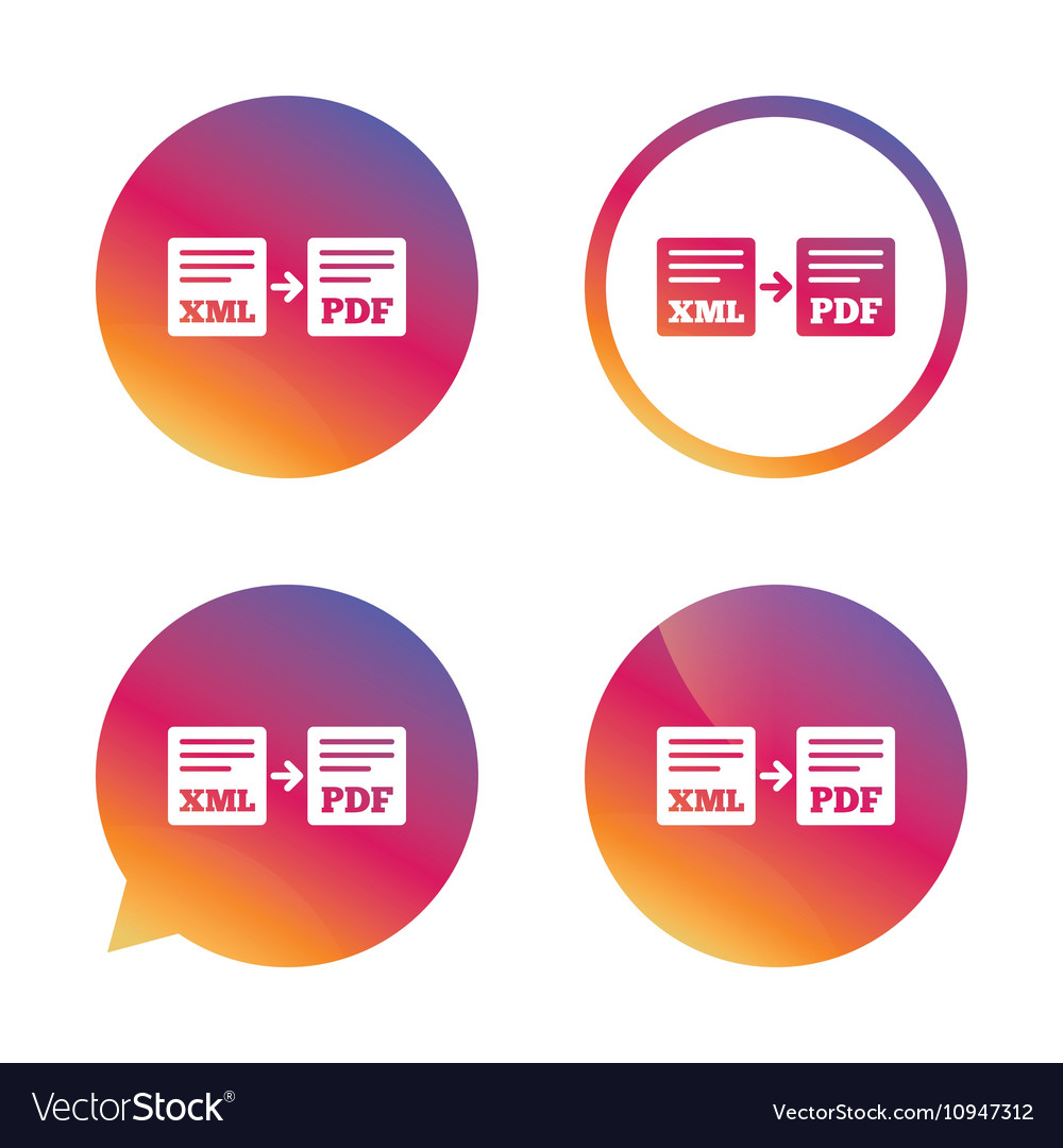 Export xml to pdf icon file document symbol