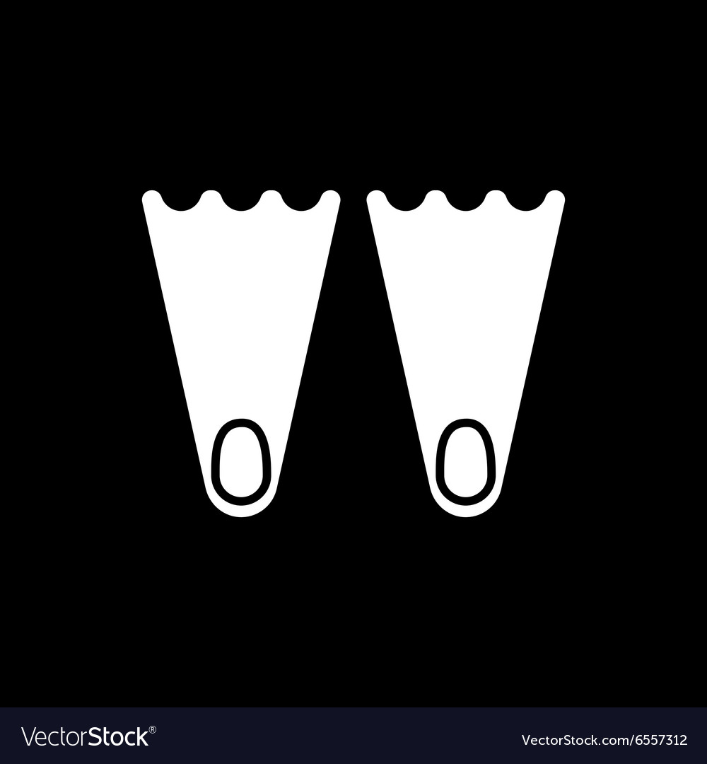 Flippers icon diving symbol flat