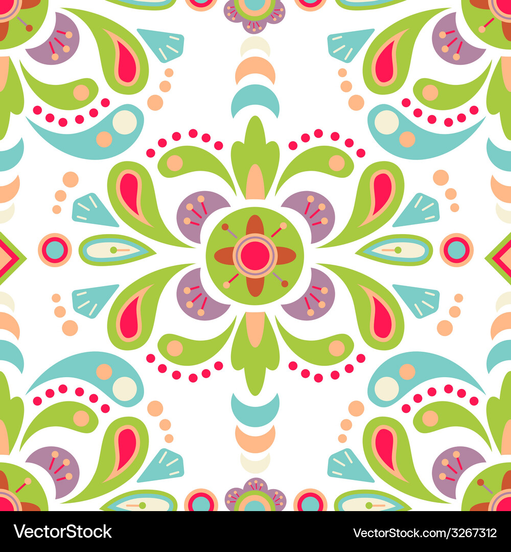 Floral damask seamless pattern background Vector Image