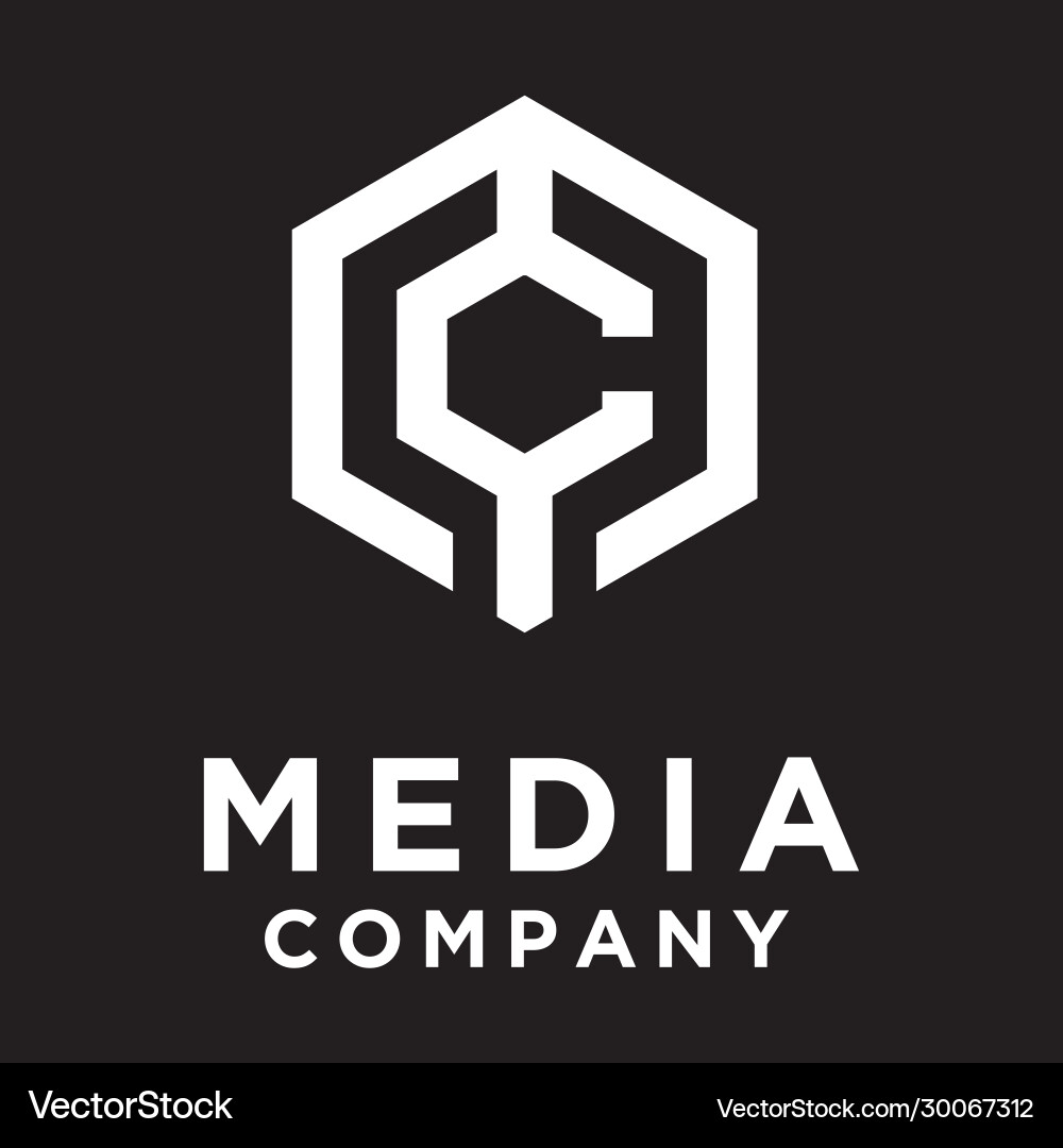Hexagon initial monogram cm mc logo design Vector Image