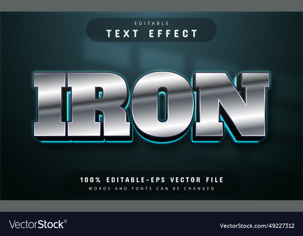 Iron 3d text effect editable