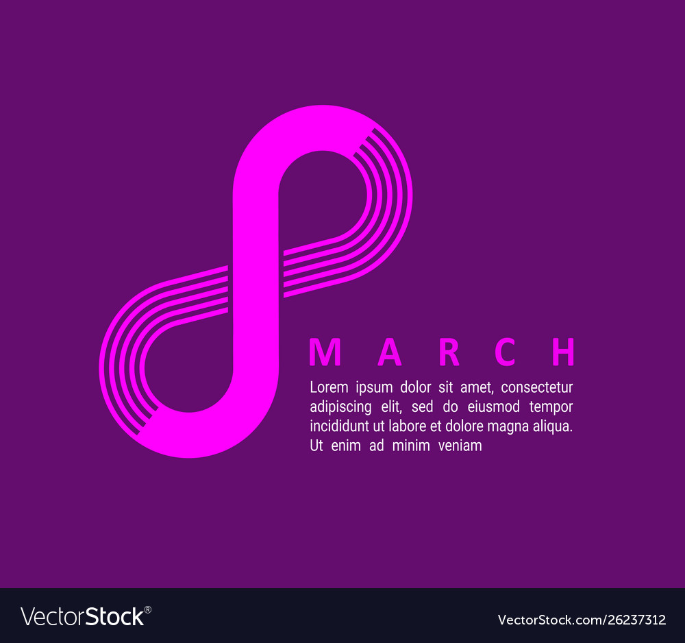 Number 8 eight international womens day poster vector image Number 8 eight international womens day poster