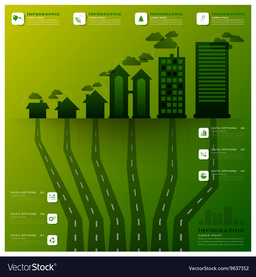 Pollution tree and root infographic design