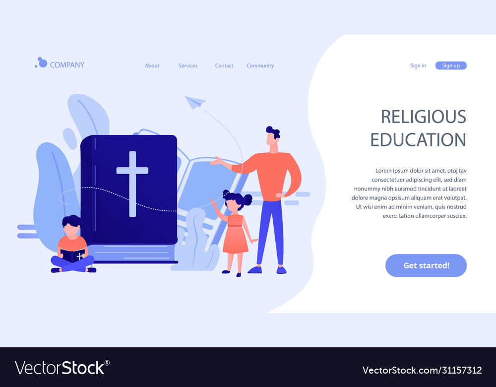 Religious summer camp concept landing page