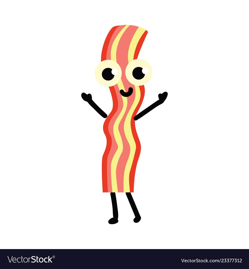 Smiling Bacon Character Icon