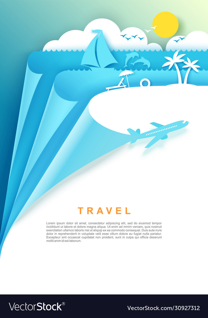 Travel poster banner template Royalty Free Vector Image