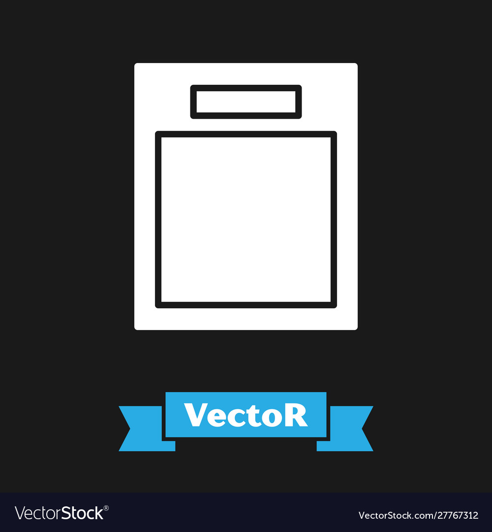 White empty form icon isolated on black background Vector Image White empty form icon isolated on black background
