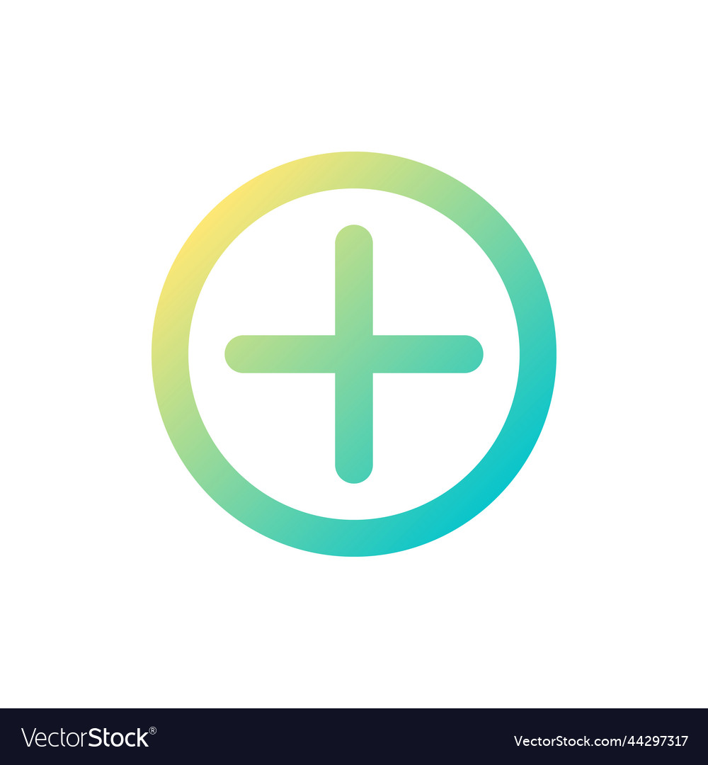 Add button pixel perfect gradient linear ui icon vector image Add button pixel perfect gradient linear ui icon