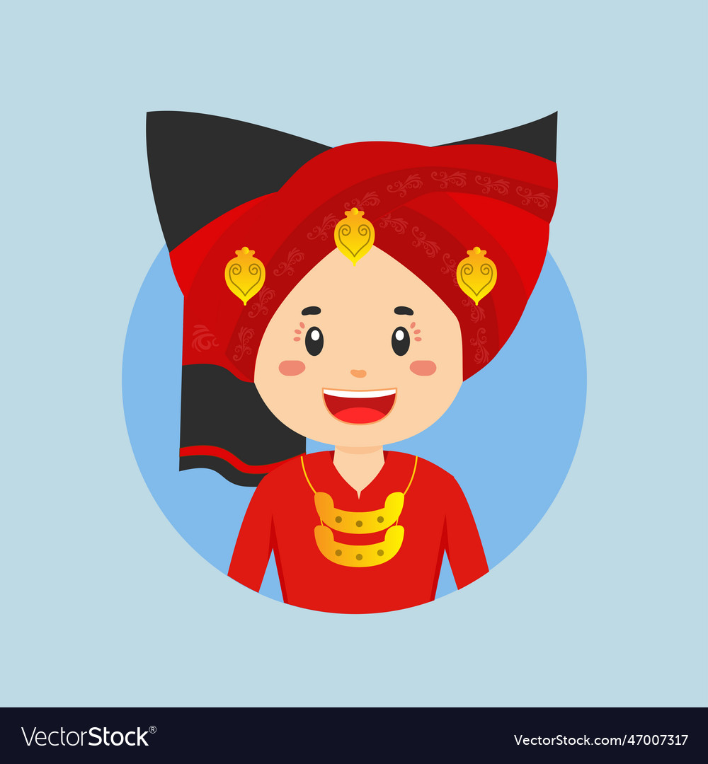 Avatar of a north sumatra indonesian character Vector Image