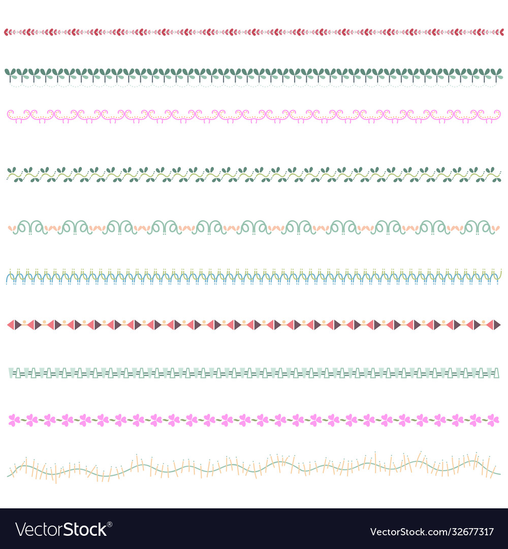 Beautiful line border set and scribble design