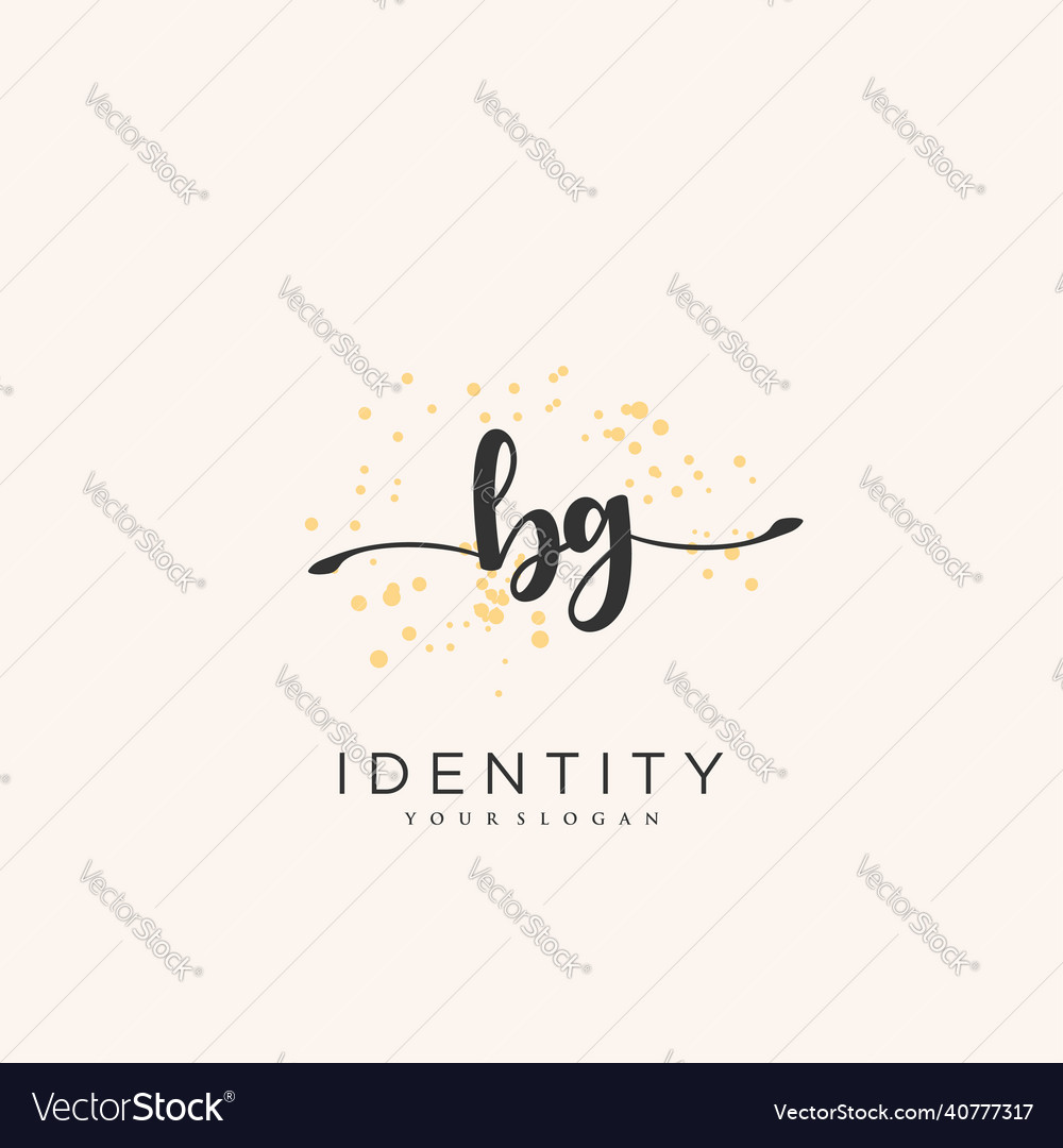 Bg handwriting logo of initial signature wedding