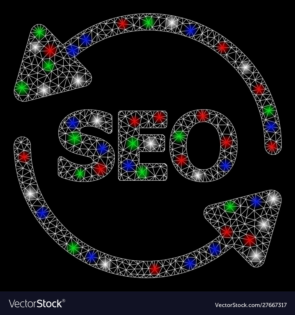 Bright mesh network seo process with light spots